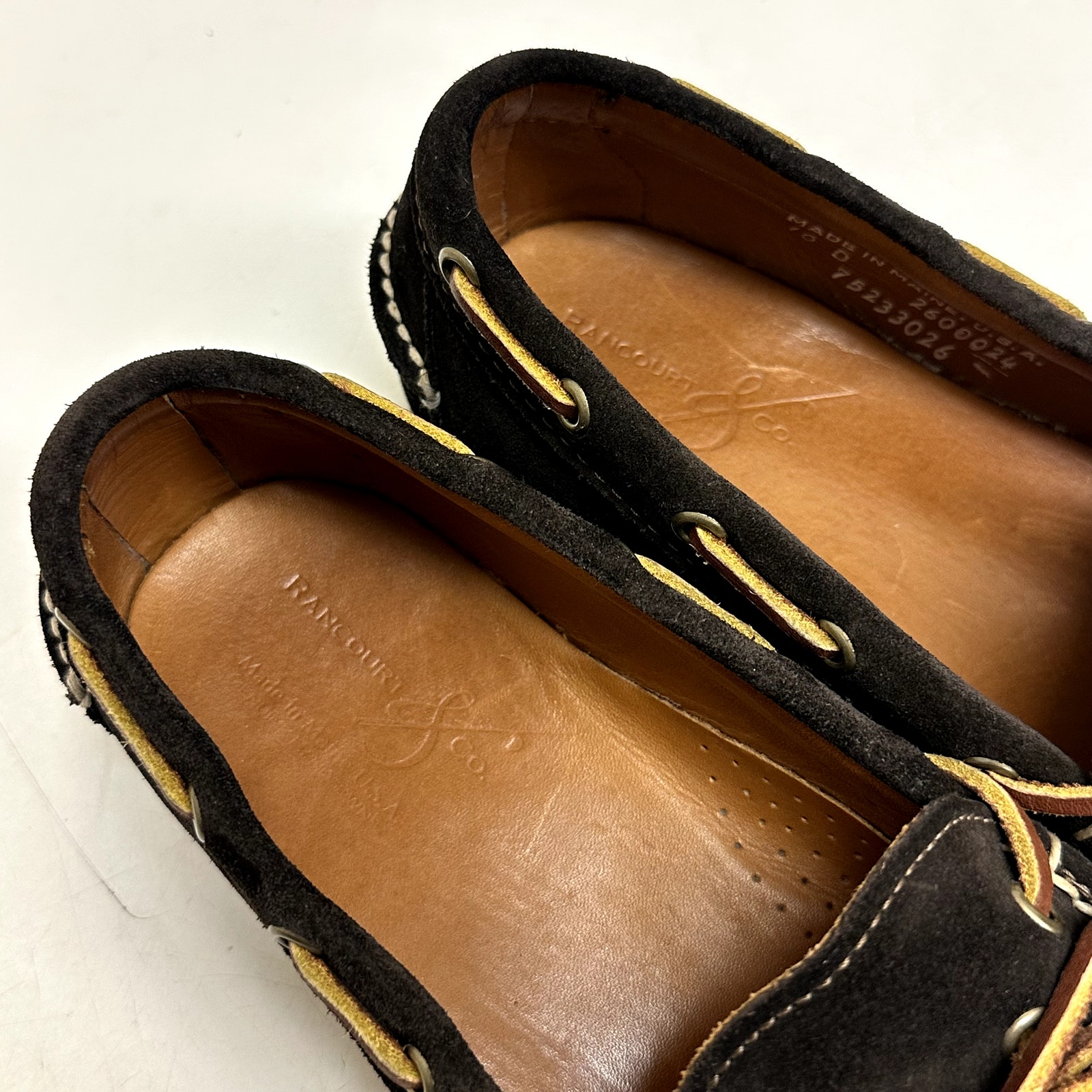 Euc Rare Rancourt & Co. Dark Brown Suede Moc Loafer Handsewn Made In Usa 10 — image 8 of 8